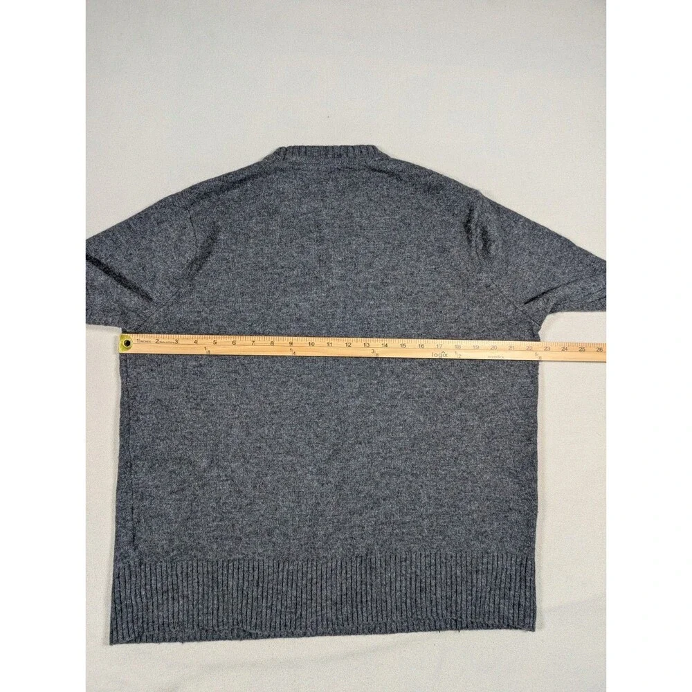 J. Crew Rugged Merino Wool Blend Sweater Mens XL Gray Crewneck Knit Outdoor